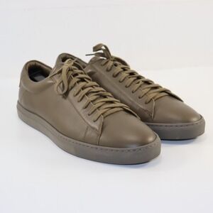Oliver Cabell Low 1 Sneaker Mens 10/43 Olive Drab Leather Italian Made Low Top